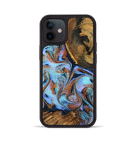 iPhone 12 Wood Phone Case - Gunnar (Teal & Gold, 801915)