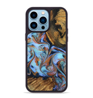 iPhone 14 Pro Max Wood Phone Case - Gunnar (Teal & Gold, 801915)