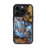 iPhone 16 Pro Wood Phone Case - Gunnar (Teal & Gold, 801915)