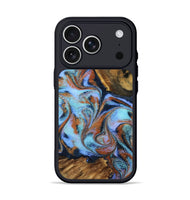 iPhone 17 Pro Wood Phone Case - Gunnar (Teal & Gold, 801915)