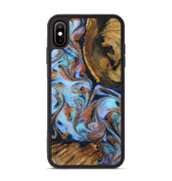 iPhone Xs Max Wood Phone Case - Gunnar (Teal & Gold, 801915)