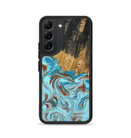 Galaxy S22 Wood Phone Case - Zhuri (Teal & Gold, 801916)