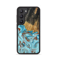 Galaxy S23 Wood Phone Case - Zhuri (Teal & Gold, 801916)