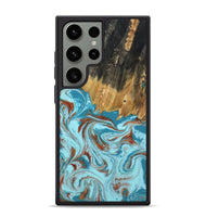 Galaxy S24 Ultra Wood Phone Case - Zhuri (Teal & Gold, 801916)