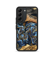Galaxy S22 Wood Phone Case - Yael (Teal & Gold, 801917)