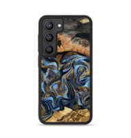 Galaxy S23 Wood Phone Case - Yael (Teal & Gold, 801917)