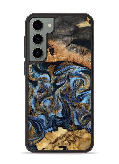 Galaxy S23 Plus Wood Phone Case - Yael (Teal & Gold, 801917)