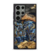 Galaxy S24 Ultra Wood Phone Case - Yael (Teal & Gold, 801917)