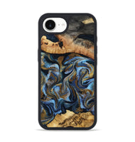 iPhone 16e Wood Phone Case - Yael (Teal & Gold, 801917)