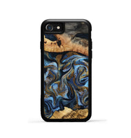 iPhone SE Wood Phone Case - Yael (Teal & Gold, 801917)