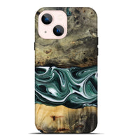 iPhone 14 Plus Wood Live Edge Phone Case - Samatha (Green, 801951)