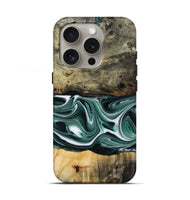 iPhone 16 Pro Wood Live Edge Phone Case - Samatha (Green, 801951)