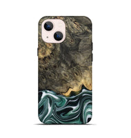 iPhone 13 mini Wood Live Edge Phone Case - Darci (Green, 801952)