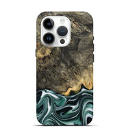 iPhone 15 Pro Wood Live Edge Phone Case - Darci (Green, 801952)