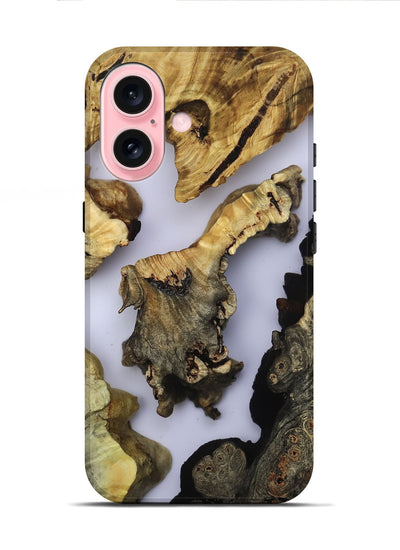 iPhone 16 Wood Live Edge Phone Case - Cassidy (Clear, 801962)