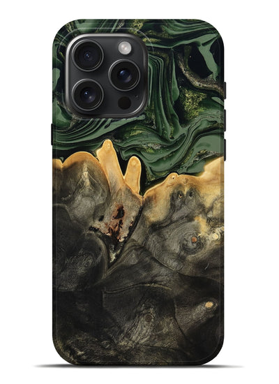 iPhone 16 Pro Max Wood Live Edge Phone Case - Mabelle (Green, 801968)