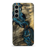 Galaxy S24 Plus Wood Live Edge Phone Case - Kenzie (Teal & Gold, 801978)