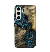 Galaxy S25 Wood Live Edge Phone Case - Kenzie (Teal & Gold, 801978)
