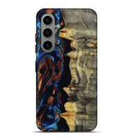 Galaxy S24 Plus Wood Live Edge Phone Case - Enid (Teal & Gold, 801980)