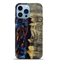 iPhone 14 Pro Max Wood Live Edge Phone Case - Enid (Teal & Gold, 801980)