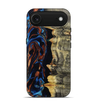 iPhone 17 Air Wood Live Edge Phone Case - Enid (Teal & Gold, 801980)