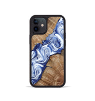 iPhone 12 mini Wood Phone Case - Arrie (Blue, 801991)