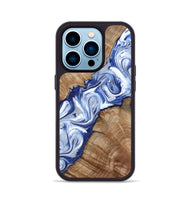 iPhone 14 Pro Wood Phone Case - Arrie (Blue, 801991)