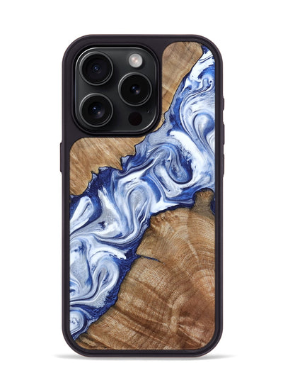 iPhone 15 Pro Wood Phone Case - Arrie (Blue, 801991)
