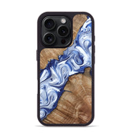 iPhone 16 Pro Wood Phone Case - Arrie (Blue, 801991)