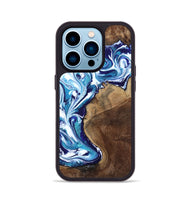 iPhone 14 Pro Wood Phone Case - Rob (Blue, 801992)