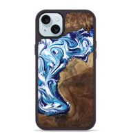 iPhone 15 Plus Wood Phone Case - Rob (Blue, 801992)