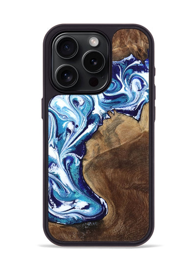 iPhone 15 Pro Wood Phone Case - Rob (Blue, 801992)