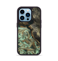 iPhone 14 Pro Wood Phone Case - Polly (Green, 801996)
