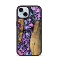 iPhone 15 Wood Phone Case - Keily (Purple, 801998)