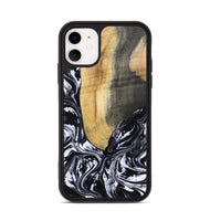 iPhone 11 Wood Phone Case - Curley (Black & White, 802000)