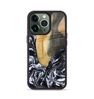 iPhone 13 Pro Wood Phone Case - Curley (Black & White, 802000)
