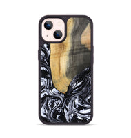 iPhone 14 Wood Phone Case - Curley (Black & White, 802000)