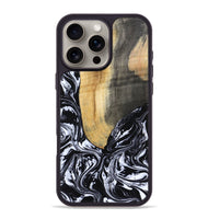 iPhone 16 Pro Max Wood Phone Case - Curley (Black & White, 802000)