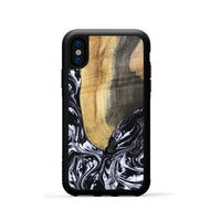 iPhone Xs Wood Phone Case - Curley (Black & White, 802000)