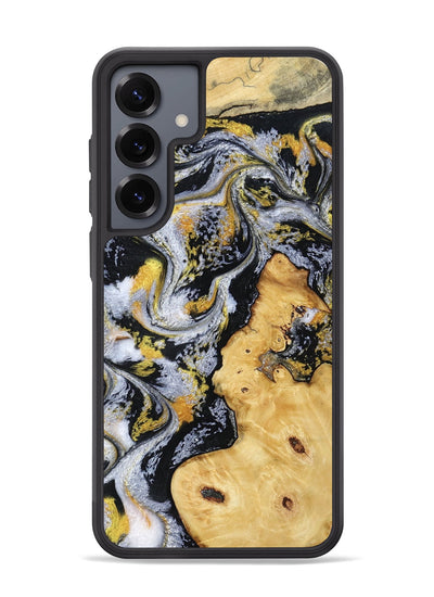 Galaxy S25 Plus Wood Phone Case - Vincent (Black & White, 802001)