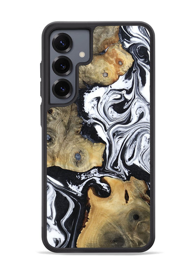 Galaxy S25 Plus Wood Phone Case - Keara (Black & White, 802002)