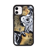 iPhone 11 Wood Phone Case - Keara (Black & White, 802002)