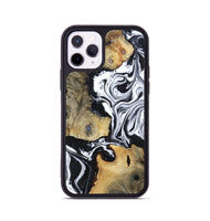 iPhone 11 Pro Wood Phone Case - Keara (Black & White, 802002)