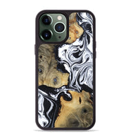 iPhone 13 Pro Max Wood Phone Case - Keara (Black & White, 802002)