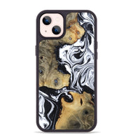 iPhone 14 Plus Wood Phone Case - Keara (Black & White, 802002)