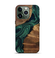 iPhone 13 Pro Wood Live Edge Phone Case - Yara (Green, 802060)