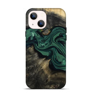 iPhone 14 Wood Live Edge Phone Case - Carol (Green, 802061)