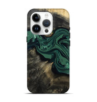 iPhone 15 Pro Wood Live Edge Phone Case - Carol (Green, 802061)