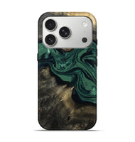 iPhone 17 Pro Wood Live Edge Phone Case - Carol (Green, 802061)