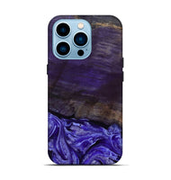 iPhone 14 Pro Wood Live Edge Phone Case - Abril (Purple, 802062)